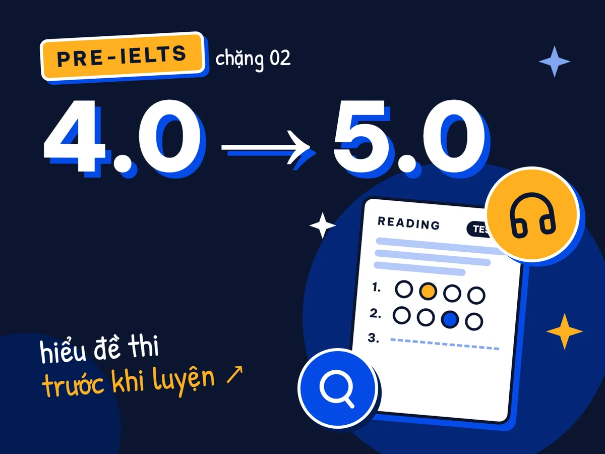 Khóa Pre-IELTS: band 4.0 đến 5.0